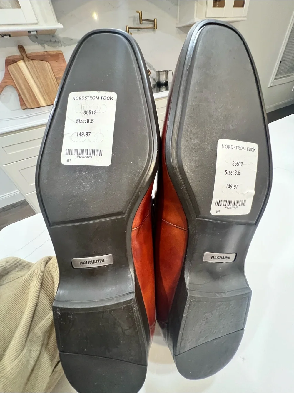 Magnanni Lino Burnished Apron Toe Buckle Loafers Size 8.5